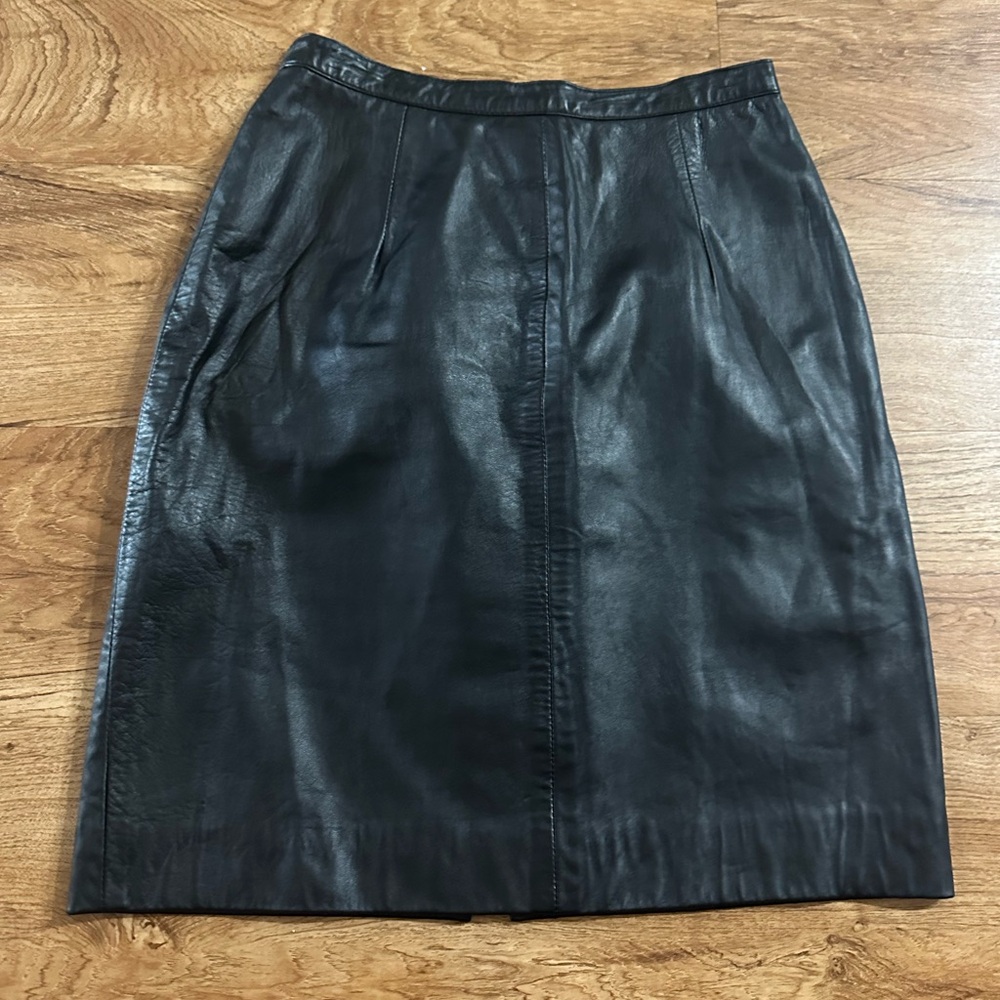 Vintage Black Leather Skirt